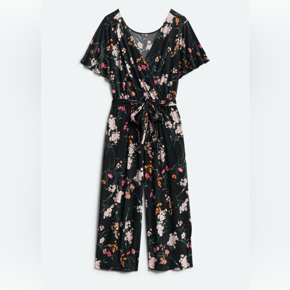 Kaileigh Floral Black Jumpsuit
